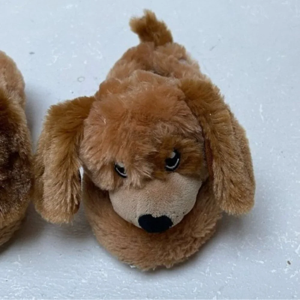 Build A Bear Dog Slippers Kids Small Puppy Dog Stuffed Animal Cozy Comfort Soft